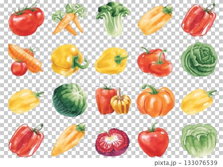 彩色蔬菜水彩插畫集 彩色蔬菜水彩插畫集 133076539