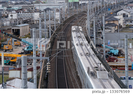 新大阪駅行き九州新幹線さくら　初冬の宍甘遊園地から見た風景5　岡山県岡山市東区 133076569