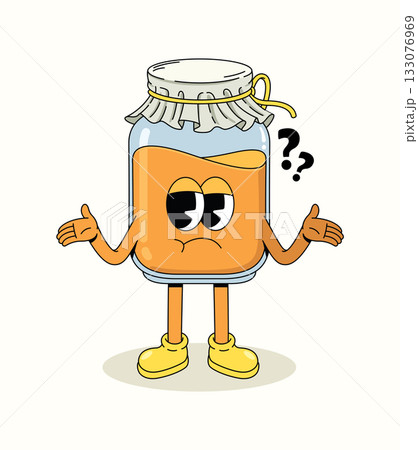 honey confused character groovy cartoon illustration honey confused character groovy cartoon illustration 133076969