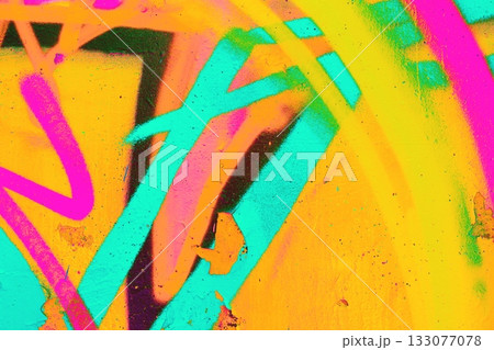 Vibrant Neon Graffiti in Pink, Blue, Orange for 80s, Y2K Aesthetic 133077078