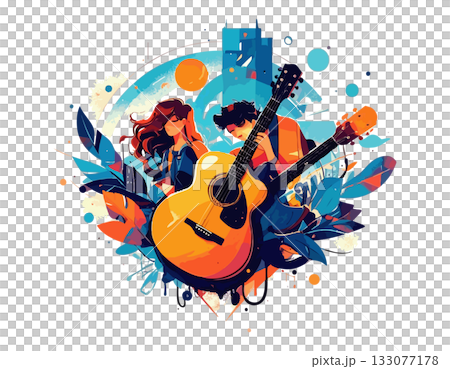 背景素材壁紙，吉他，爵士樂手演奏 133077178