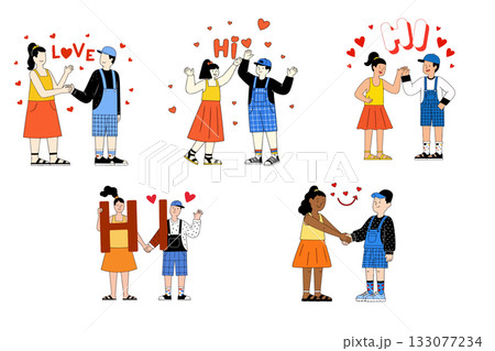 Diverse Couples Expressing Affection 133077234