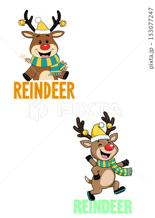 Cartoon Reindeer Duo Cartoon Reindeer Duo 133077247