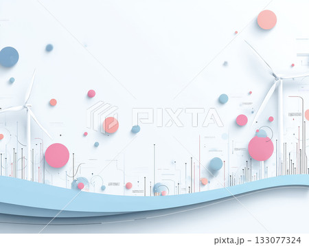 AI自然エネルギー開発計画分析の背景イラスト 133077324