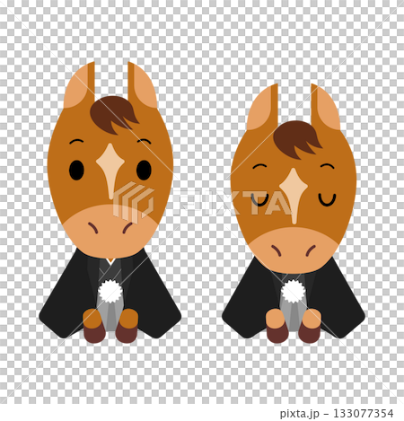 A formally dressed horse giving a greeting A formally dressed horse giving a greeting 133077354