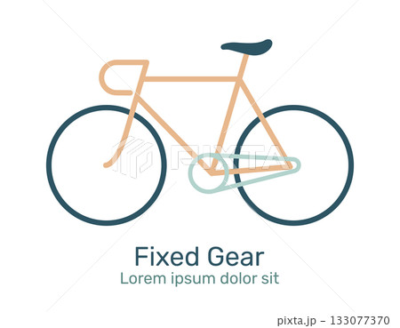 Bicycle logo, icon. Design template linear minimal style. Fixed Gear, Vector illustration. 133077370