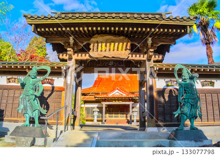 永禅寺山門と朱屋根本堂を望む風景 永禅寺山門と朱屋根本堂を望む風景 133077798