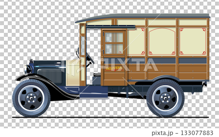 Retro delivery truck isolated on white background 133077883