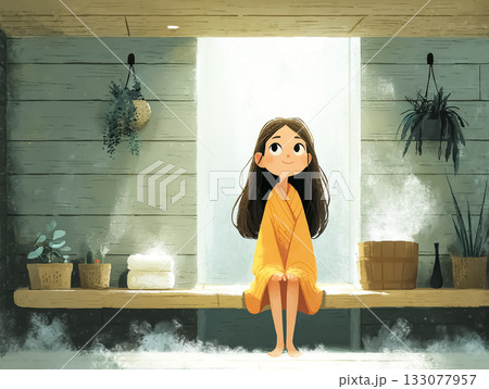 美優シリーズ：サウナでリラックスする美優 133077957