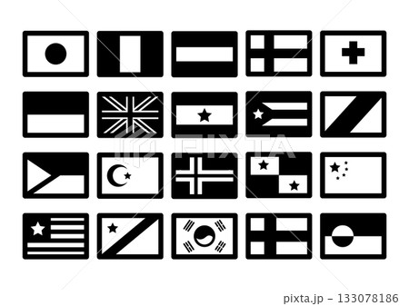 シンプルな国旗のアイコン素材 133078186