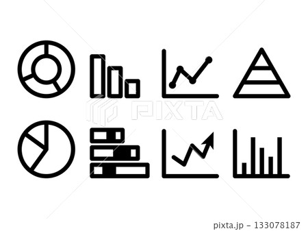 シンプルなグラフのアイコン素材 133078187
