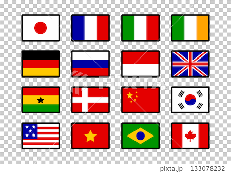 Simple flag icon set 133078232