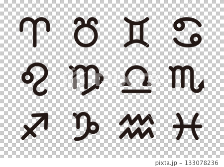シンプルな12星座のマークアイコン 133078236