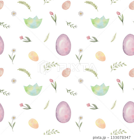 Watercolor seamless pattern for Happy Easter 133078347