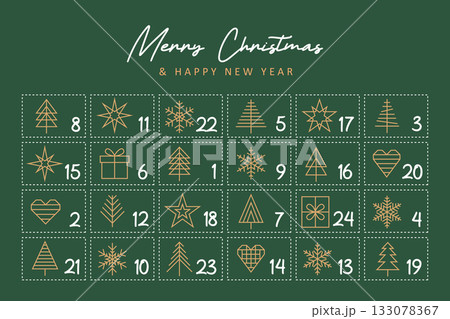 advent calendar 24 different motifs vector illustration advent calendar 24 different motifs vector illustration 133078367