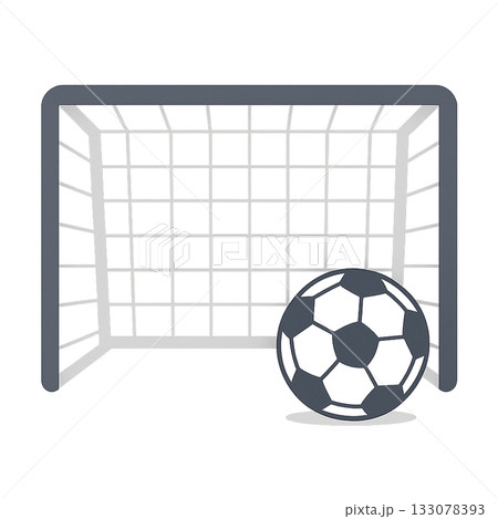 シンプルなサッカーゴールとボールのイラスト 133078393