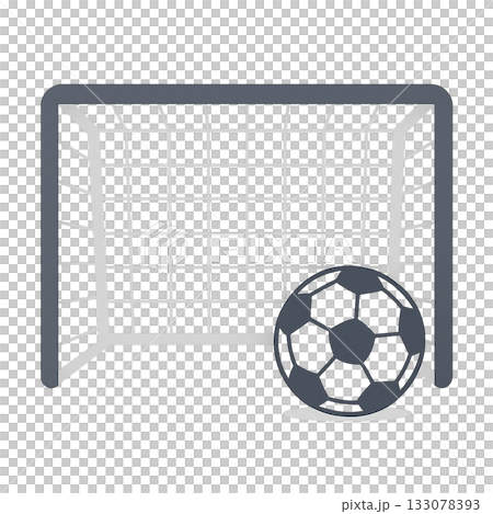 シンプルなサッカーゴールとボールのイラスト 133078393