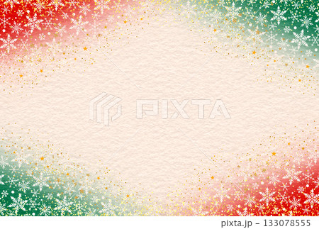 クリスマスのフレーム背景　和紙　 133078555