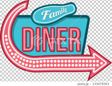 Classic diner sign illustration 133078563