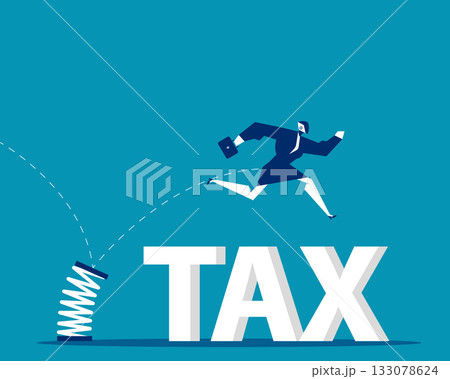 Robot. Artificial intelligence jumping from spring 133078624