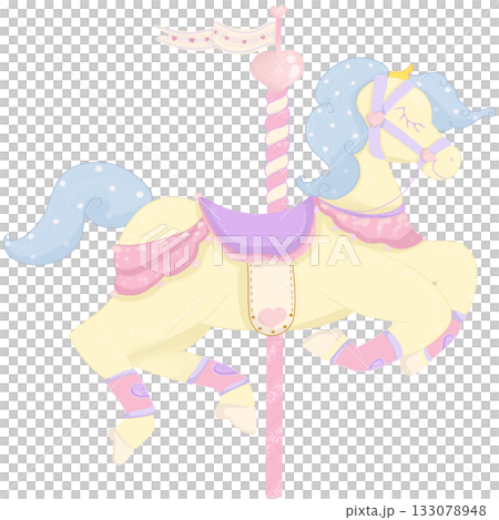 Pastel Carousel Clipart Handdrawn Merry Go Round Illustration Pastel Carousel Clipart Handdrawn Merry Go Round Illustration 133078948