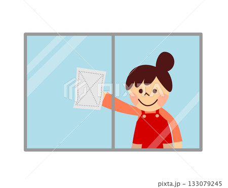 窓掃除をする女性 窓掃除をする女性 133079245