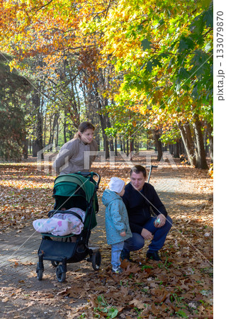 Autumn Family Walk. 133079870