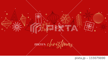 Christmas decorations pattern, red greeting card background Christmas decorations pattern, red greeting card background 133079890