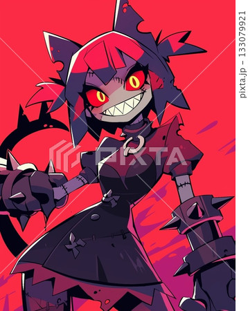 邪悪な笑みを浮かべた猫型のキャラ 邪悪な笑みを浮かべた猫型のキャラ 133079921