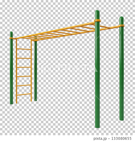 Colorful monkey bars a children's playground equipment for fun and active outdoor play Colorful monkey bars a children's playground equipment for fun and active outdoor play 133080655