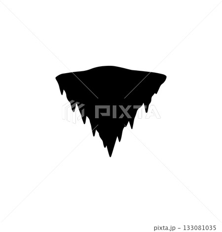 floating island silhouette fantasy flying land piece isolated on white background floating island silhouette fantasy flying land piece isolated on white background 133081035