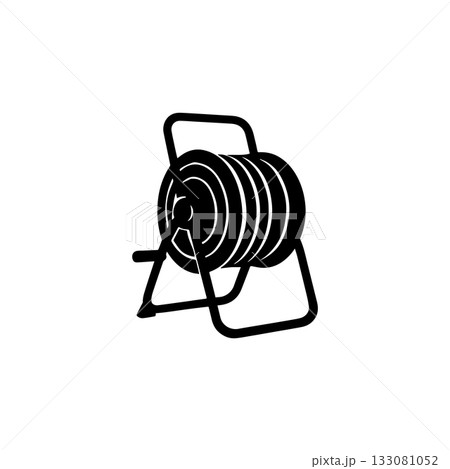 garden hose reel silhouette icon irrigation watering equipment illustration garden hose reel silhouette icon irrigation watering equipment illustration 133081052