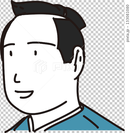 江戶時代一位梳著髮髻的男子的特寫插圖 江戶時代一位梳著髮髻的男子的特寫插圖 133081080