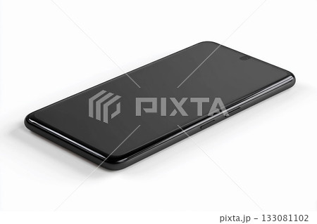 Smartphone Resting on a Clean White Surface Showcasing Sleek Design and Elegance Generative AI 133081102