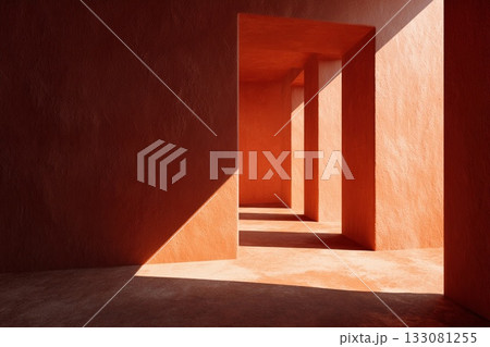 Shadows Dance on Terracotta Walls, Revealing Depth and Warmth in Sunlight Generative AI Shadows Dance on Terracotta Walls, Revealing Depth and Warmth in Sunlight Generative AI 133081255