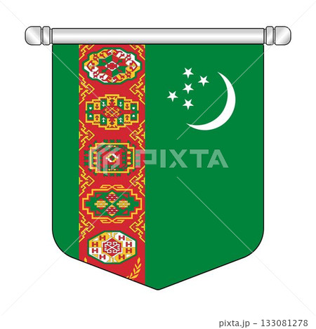 Equatorial Turkmenistan National Banner Symbol Hanging 133081278