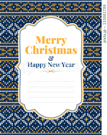 Merry Christmas Knitted Sweater Design Cozy Holiday Pattern 133081789