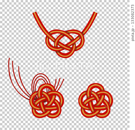 Mizuhiki hand-drawn illustration set 133082373