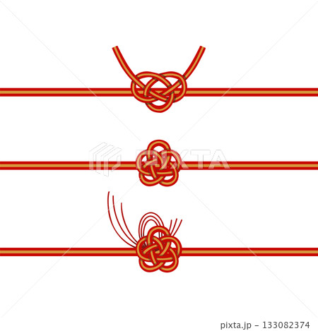水引の手描きイラストセット 133082374