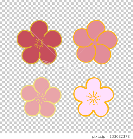 Simple plum illustration material Simple plum illustration material 133082378