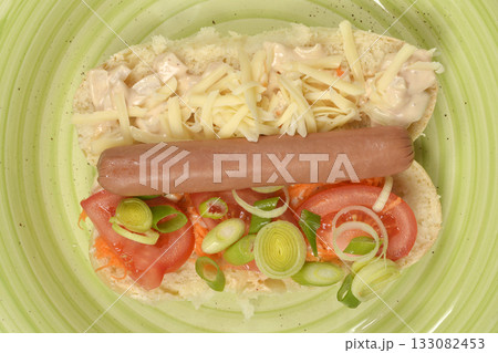 Loaded Hot Dog Sandwich 133082453