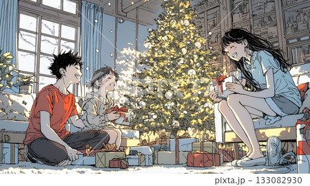 仲良し親子の楽しいクリスマス 133082930