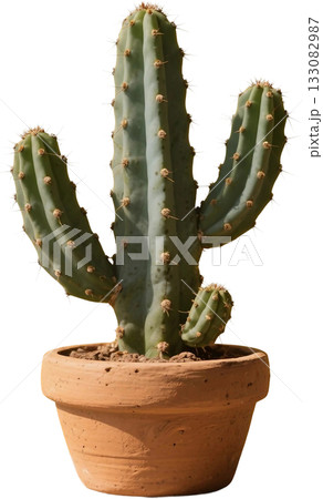 cactus thorns in pot isolated on white cactus thorns in pot isolated on white 133082987