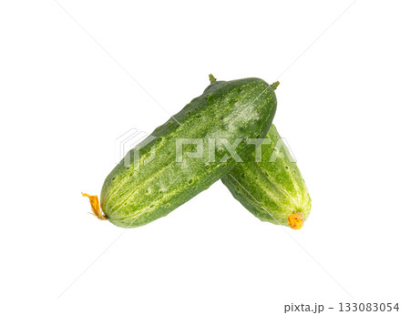 Cucumbers isolated. Fresh organic cucumber on white background. 133083054