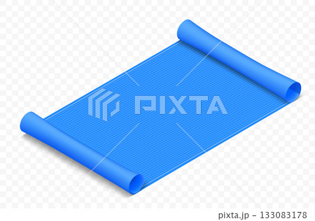 Blueprint paper scroll. Isometric projection template 133083178