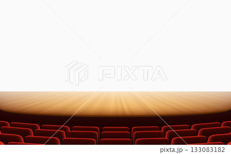 Cinema stage with white screen 133083182