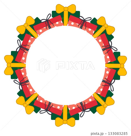 Christmas Gift Boxes Circular Frame Christmas Gift Boxes Circular Frame 133083285