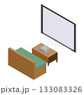 ホームシアター・プロジェクタールームのアイソメトリックイラスト 133083326