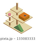 シンプルなキャットタワーのアイソメトリックイラスト素材 133083333
