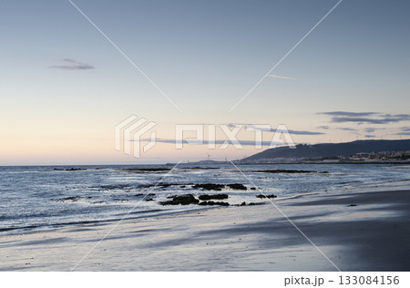 Sandy beach  twilight dusk Portugal 133084156